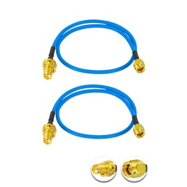Vecys 2 x SMA Male to SMA Female RF Coaxial Cable 50 Ohm 12 Inch / 30 cm RG405 SMA RF Coaxial Pigtail Cable
