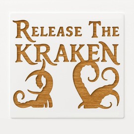 Release The Kraken Stencil, 8 x 11 Inch Reusable Template for DIY Crafts Wall Art Wood Signs Nautical and Pirate Decor