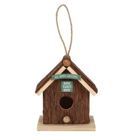 Wood Bark Bird House Home Tweet Home