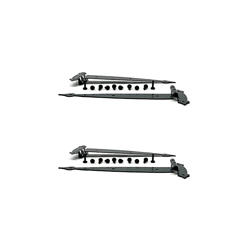 Harris Hardware 93F-HBE-4 Black Colonial Flush Surface Mount Strap Hinge