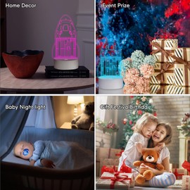 BiKiBao Spacex Night Light, Falcon 9 Dragon Spacecraft- 3D LED Starship Mood Lamp 7 Color Rocket Light for Christmas Ideal Gifts Home Decoration