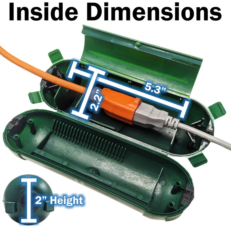 Weatherproof Electrical Extension Cord Cover, Splashproof Outdoor Connection Box Enclosure