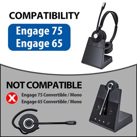 Engage 75 Earpads - Compatible with Engage 75/65 Headset I Replacement Ear Cushions with Microphone Foam - NOT FIT Engage Convertible and Engage Mono Version Model