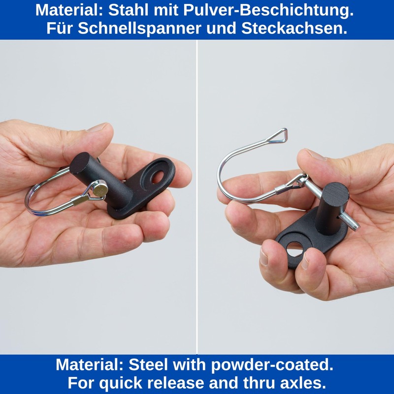 Bicycle Trailer Coupler, 2 Sets, Black, with Safety Splint, Suitable