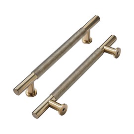khtumeware 10 Pack 8 Inch(203mm) Drawer Handles Knurled Antique Champagne Bronze Cabinet Pulls Drawer Pulls Kitchen Hardware Kitchen Handles for Cabinets Cupboard Handles