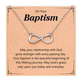 DJWJFJEN Baptism Gifts for Girl Women Christening Catholic Religious Christian Gifts for Teen Girls Adults Baptism Decorations Cross Necklace