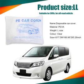 QZTYTY 2PCS Disposable Car Cover, Waterproof Car Cover, Universal Rain Dust Garage Cover with Elastic Band, 15.74X24.6 FT Clear Plastic Car Covers Car Accessories for SUV Sedan Sport Cars (LL)