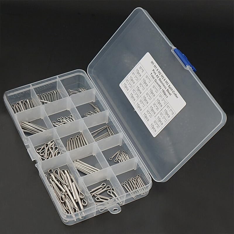 AIMALL 150PCS Box 15 Kinds Stainless Steel Split Cotter Pins