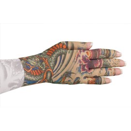 Lymphedivas Lotus Dragon Tattoo Medical Graduated Compression Glove for Lymphedema (20-30 mmHg Small)