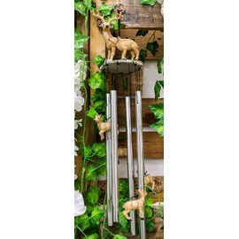 Ebros Gift Woodland 10 Point Stag Buck Deer and Fawn Wind Chime Doe with Fawn Deers Bucks Does Family Decorative Rustic Cabin Lodge Forest Garden Patio Mobile Noisemakers Figurine