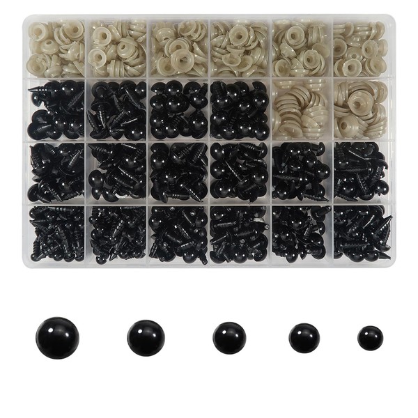 TOAOB 300pcs Safety Eyes for Amigurumis with Washers 6mm to