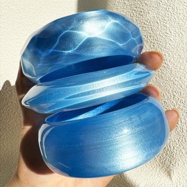 FUNOJOY Bangles Bracelets for Women Chunky Colorful Oval Polished-Finish Acrylic Resin Bangle Bracelet Wide Wristbands Fashion Jewelry Bracelet for Women