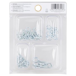 Rocky Mountain Goods Eye Hook Set - 50-Piece Zinc-Coated Steel Assortment - Eye Hooks Screw for Hanging, Wood, Walls, Crafts - Heavy-Duty Round and Square Hooks