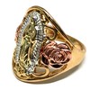 Fran & Co. Gold Plated Women's Tri-Color Virgin Mary Flower
