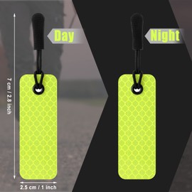 Cindeer 12 Pcs Reflective Tags Reflective Zipper Keychain Reflector Tags Visible for Kids Adults Backpack Dog Collar Bags(Clip)