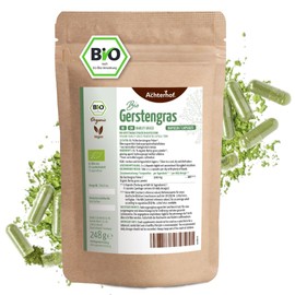 Barley Grass Capsules Organic Refill Pack of 400 | 3000 mg per Daily Dose | Finely Ground Barley Grass in Capsule Format | From Controlled Organic Cultivation | No Additives | from Achterhof