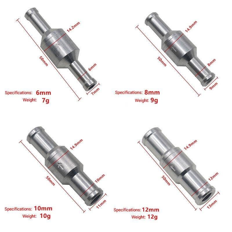 2X 6/8/10/12mm One Way Non Return Check Valve Air Fuel
