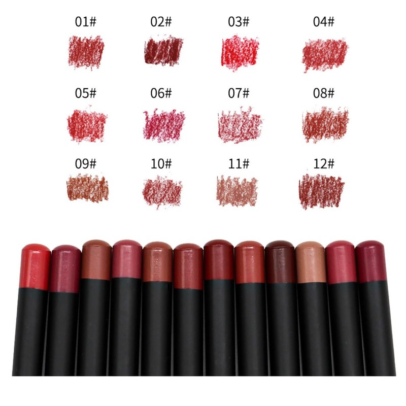 KARLOR Set of 12 Matte Lip Liners in Nude Red