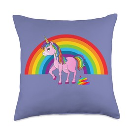 Unicorn Poop and Rainbows Throw Pillow
