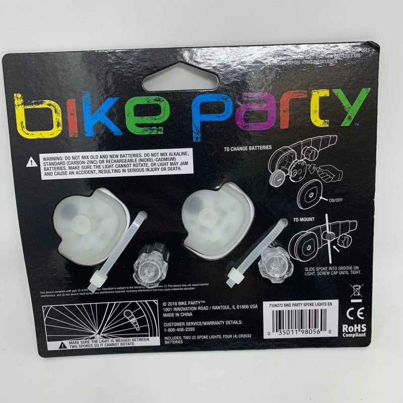 Bike Party Multicolor Spoke Light Set, Clear
