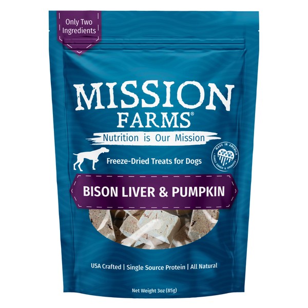 Mission Farms Freeze-Dried Raw Bison Liver and Pumpkin Dog Treats