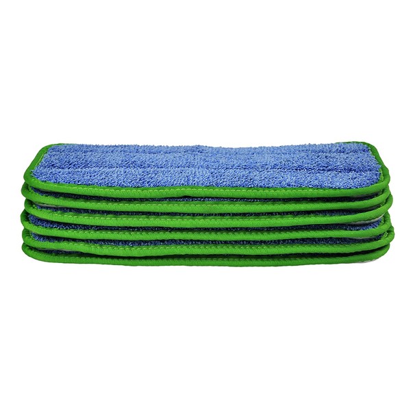 CleanAide All Purpose Twist Yarn Microfiber Mop Pads 10 Inches Green 6 Pack