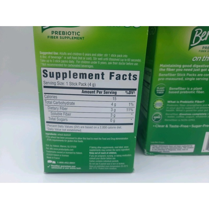 Benefiber Prebiotic Fiber Supplement On the Go, 28 Stick Packs