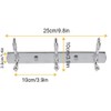 ASelected Stainless Steel Wall Mounted 3 Double Hook Hanger Rail