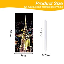 OUDQFCJ Scratch Pictures for Children, 12 Sheets Urban Scratch Paper, Magic Scratch Art Paper and Pen Set, Black Scratch Art Paper, Scratch Paper for DIY Crafts, Home Decor, Art, Project Games