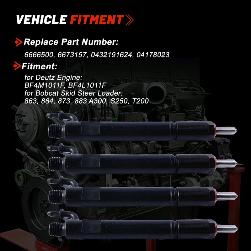 4pcs 6666500 6673157 0432191624 04178023 Fuel injector for Deutz BF4M1011F