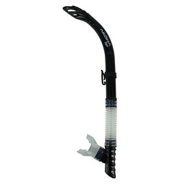 AKONA Adult Capri Semi Dry Snorkel with Silicone Mouthpiece (Black)