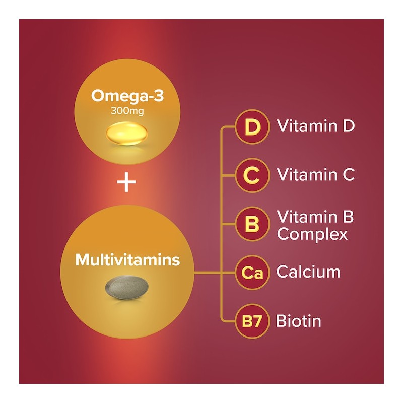 Seven Seas Omega-3 & Multivitamins Woman 50+ 30 Tablets &