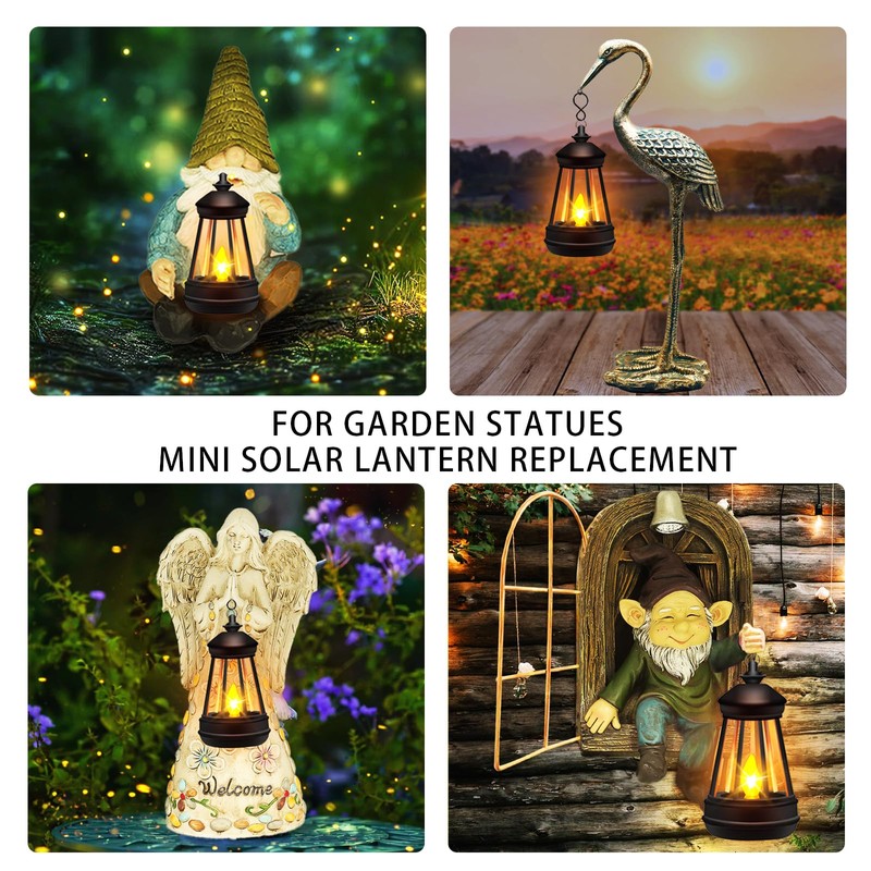 Mini Solar Lantern Lights Replacement for Outdoor Statue, Small Solar