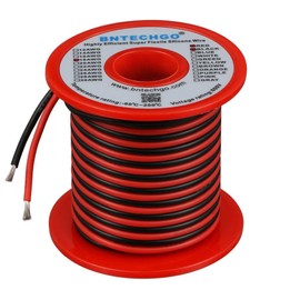 BNTECHGO 18 Gauge Silicone Wire Spool Red and Black Each 25ft 2 Separate Wires Flexible 18 AWG Stranded Copper Wire
