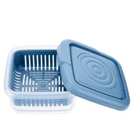 Soap Dish, Square Soap Travel Case with Drainage Layer, Leak-Proof Soap Container for Gym, Bathroom, Traveling, Camping, Soap Bar Shampoo Holder for Shower (Blue)