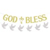 God Bless Banner with Peace Dove Cross Decor, Bless This