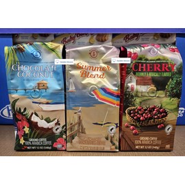 Generic Barissimo Coffee Naturally & Artificially Flavored Chocolate Coconut, Summer Blend, Cherry 12oz 340g (Three Bags)