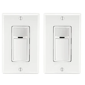 Leviton DOS02-2PK Decora Occupancy Motion Sensor Light Switch, Auto-On, 2A, Residential Grade, Single Pole in White (2-Pack)