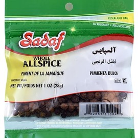 Sadaf Allspice Whole - Whole Allspice for Cooking and Food Flavoring - Whole Allspice Berries - Allspice Seasoning - Kosher - 1 Oz Resealable Bag