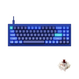 Keychron Q7 70% Layout Hot-Swappable RGB Wired Custom Mechanical Keyboard Compatible with Mac Windows Linux, QMK/VIA Programmable Macro Gateron G Pro Brown Switch Double Gasket Kit Full Aluminum-Blue