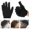 Xfaiz Magic Curly Sponge Gloves Tutorial for Barbiers Wave Black