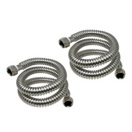 PROCURU 2-Pack 3/4" FIP x 60" (5Ft) Stainless Steel Water Heater Flex Connector, Certified Safe (6WAA60-2P)