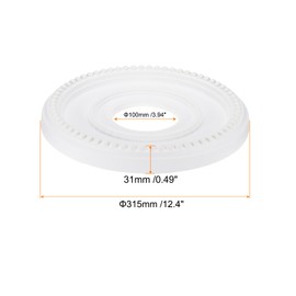 PATIKIL Ceiling Medallion, 12" OD x 4" ID PU Decorative Ceiling Light Medallion Chandelier Medallion Traditional Ceiling Light Cover Plate for Ceiling Light Fixtures Fans, White