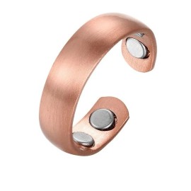Megical Basket 2 Pack Pure Copper Magnetic Ring Arthritis Therapy Matte Dome Adjustable Rings