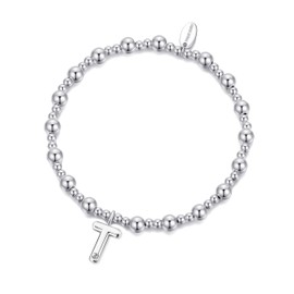 Philip Jones Letter T Initial Stretch Bracelet Created with Zircondia® Crystals