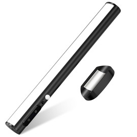 bravzurg Battery Powered Operated Wall Strip Lights, Motion Sensor LED Light Bar Indoor, Rechargeable Magnetic Under Cabinet Lighting Wireless with Remote Control for Closet Mirror Kitchen - Black
