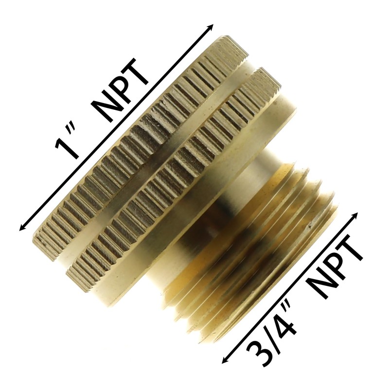 MEETOOT 1-Pack Solid Brass Garden Hose Adapter, 3/4" GHT Male