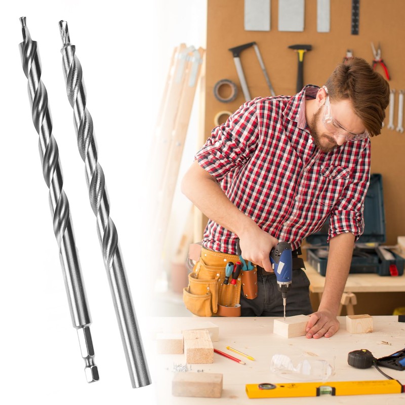 QWORK 4 Pieces 3/8 Inch Pocket Hole Drill Bit Set,