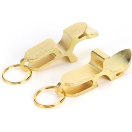Shotgunning Tool - Beer Bottle Shotgun Tool Bottle Opener Keychain - Golden Color Sturdy Metal Alloy Pack of 2 -Bottle Opener Key Chain for Craft Beverages Effortless Use and Portability Party Favor