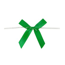 Fun Express Twist Tie Satin Bows Green Bulk 50 Pc